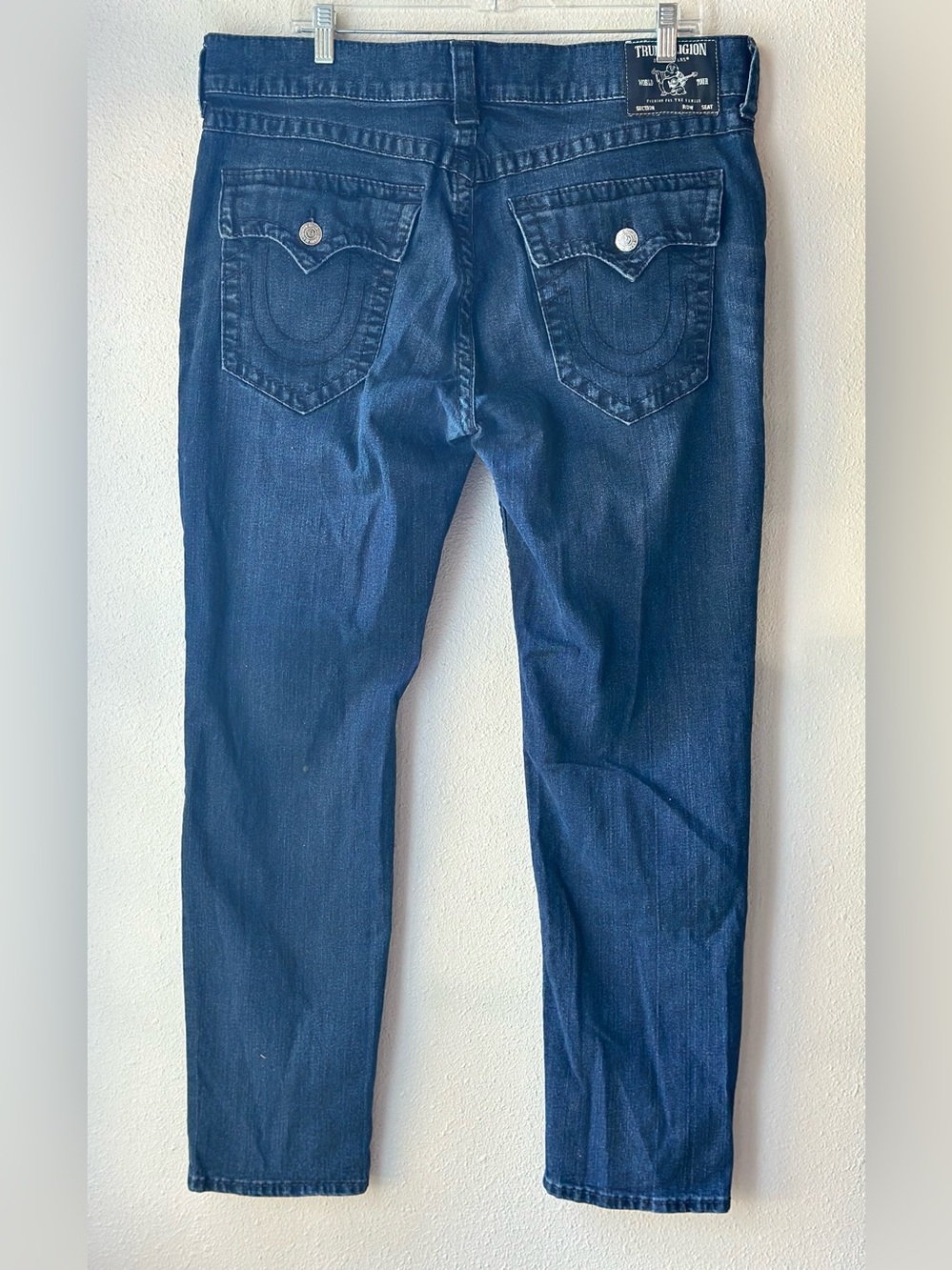 True Religion Indigo Blue Geno Slim Fit Straight Jeans Sz 38